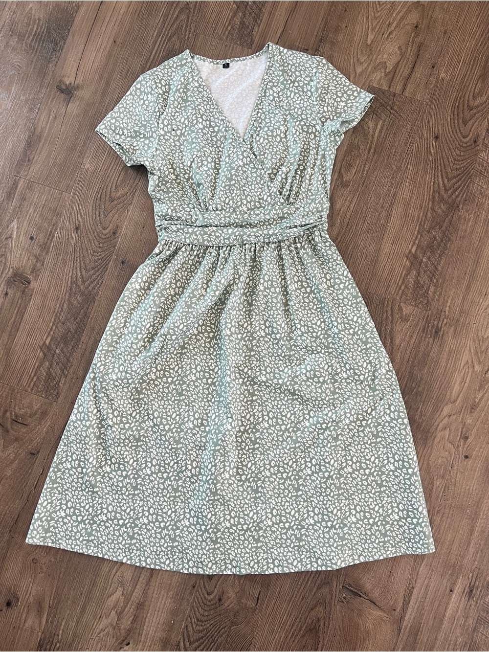 Women's Mint Green Printed faux Wrap Dress